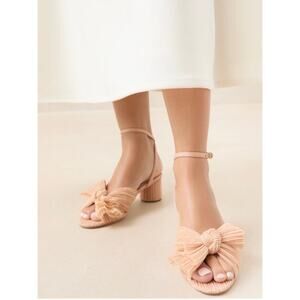 Loeffler Randall Dahlia Glitter Bow Heels - Cream Pink size 5